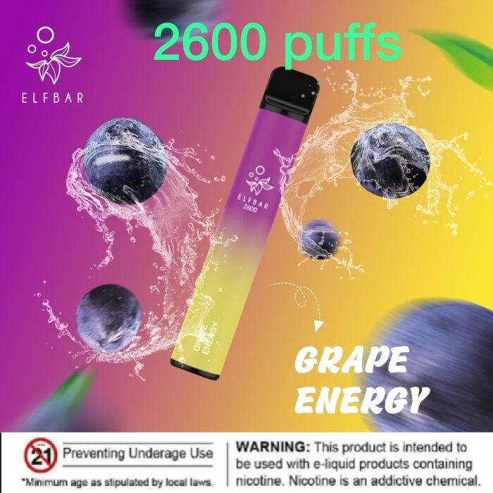 Elf bar 2600 Puffs Grape Energy 1