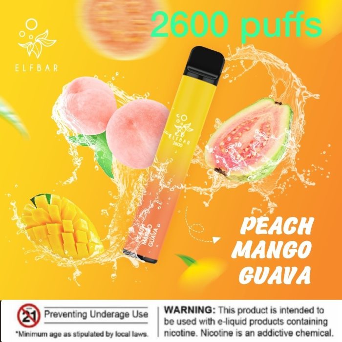 Elf bar 2600 Puffs Peach Mango Guava 1