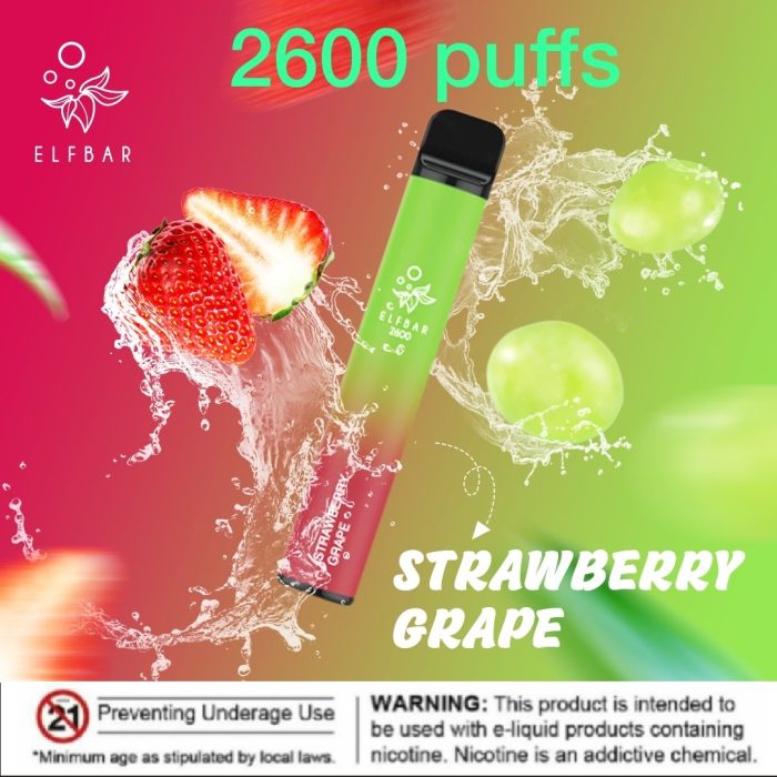 Elf bar 2600 Puffs Strawberry Grape 1