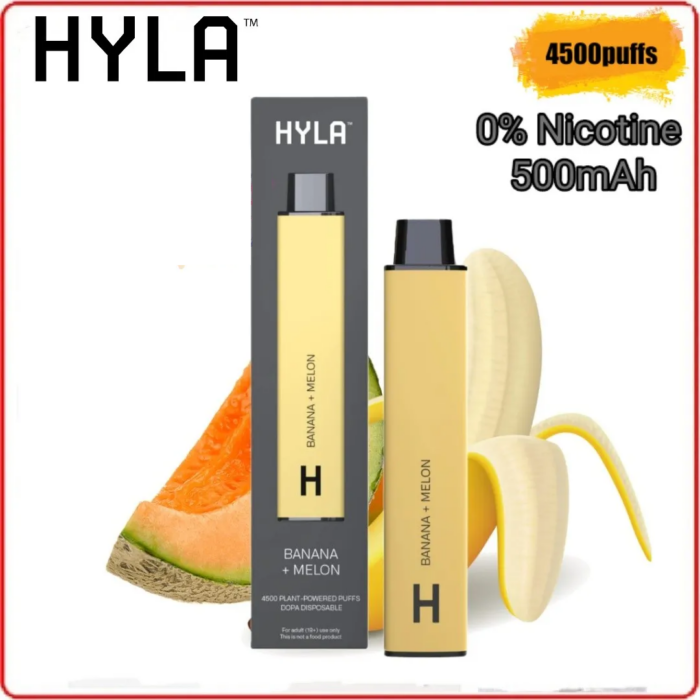 HYLA 0 Nicotine Disposable Vape Banana Melon 700x700 2