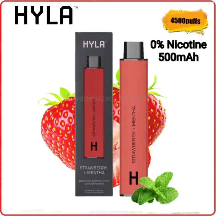 HYLA 0 Nicotine Disposable Vape Strawberry Mentha