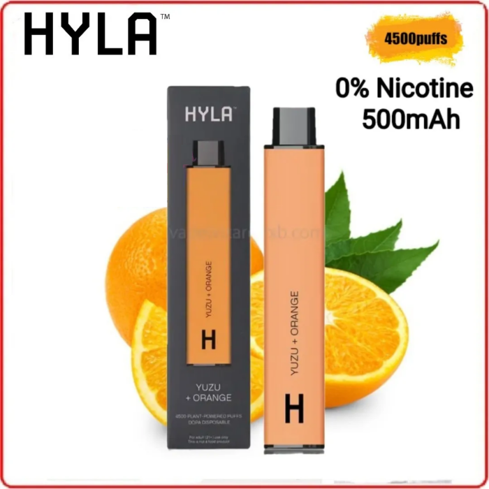 HYLA 0 Nicotine Disposable Vape YUZU ORANGE 700x700 2