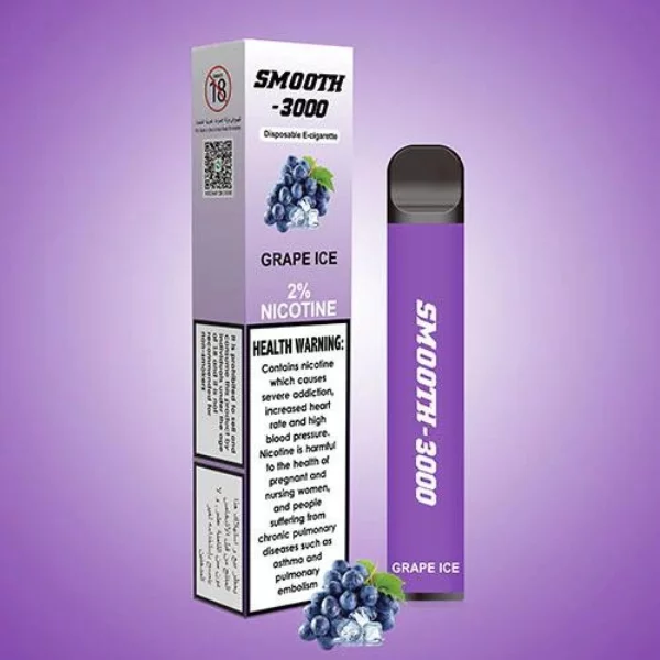 SMOOTH 3000 PUFFS DISPOSABLE VAPE IN UAE GRAPE ICE 1