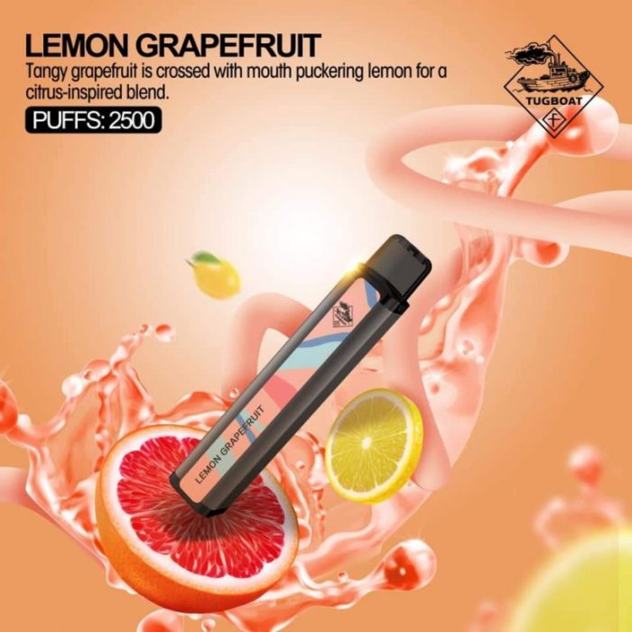 tugboat xxl lemon grapefruit disposable vape 2500 puffs