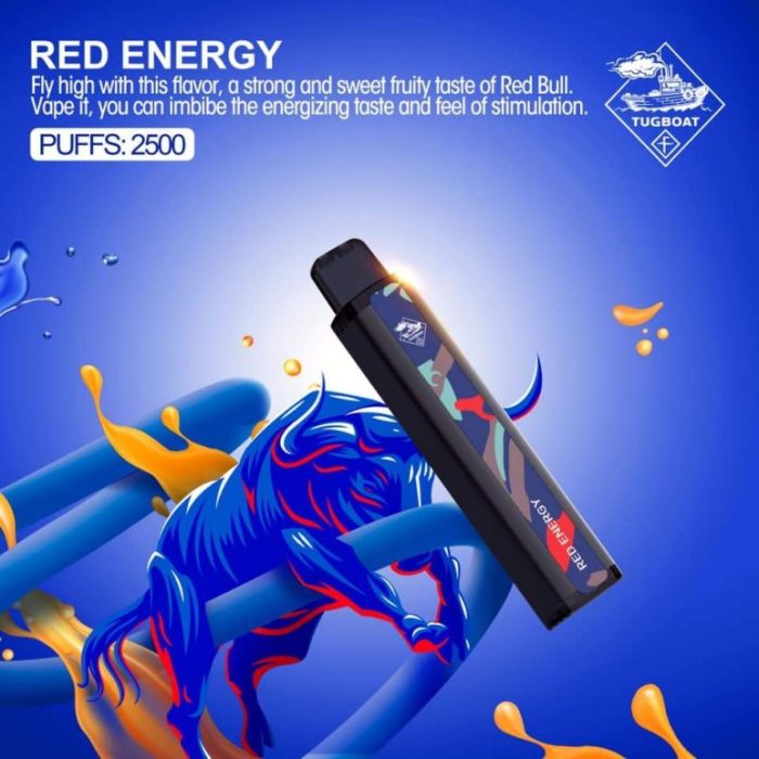 tugboat xxl red energy disposable vape 2500 puffs